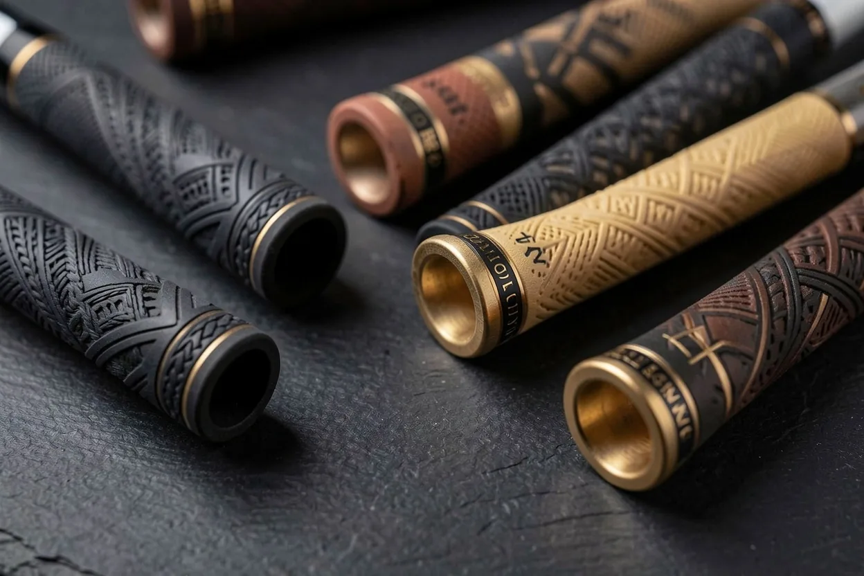 Collectie professionele golf grips en texturen